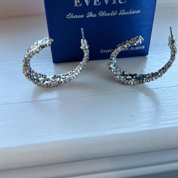 Iridescent silver earrings - Picture 2 of 3